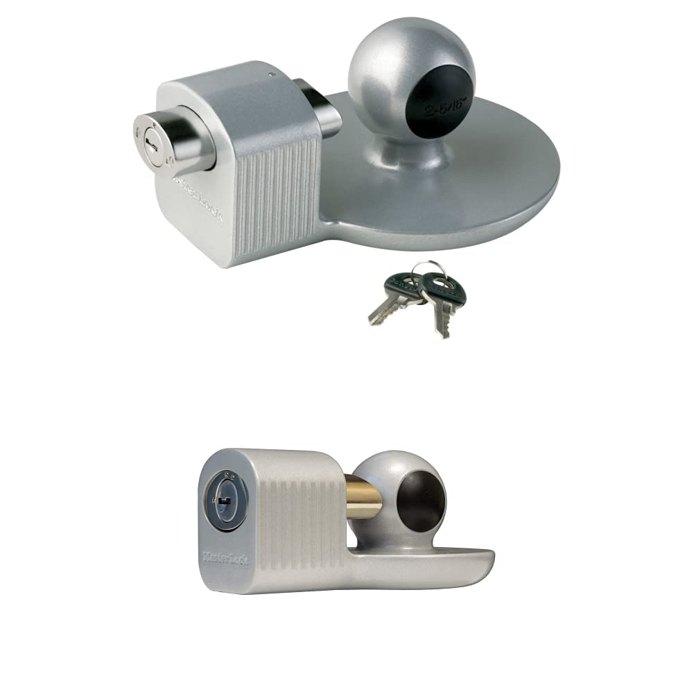 Master Lock 378DAT 377DAT Trailer Coupler Lock - Heavy Duty 2-5/16 inch Hitch Lock for Secure Parking & Theft Prevention - Perfect for Trailers, RVs, Boats & Camping Equipment