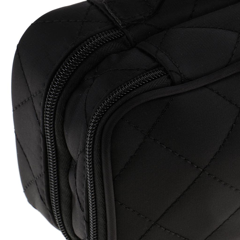Losa 2-Layer Waterproof Travel Cosmetic Bag - Makeup Organizer & Toiletry Pouch for Women (Black) | Perfect for Vacation, Gym, Business Trips & Daily Essentials Storage