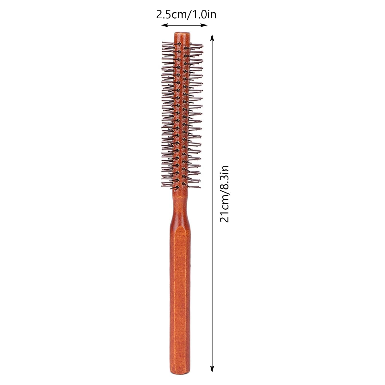 Agatige Small Round Hair Brush - Anti Static Wooden Curling Comb for Blow Drying & Styling | Vented Barrel Design for Smooth Curls & Volume | Perfect for Salon Professionals & Home Use (Unisex Hair Styling Tool)