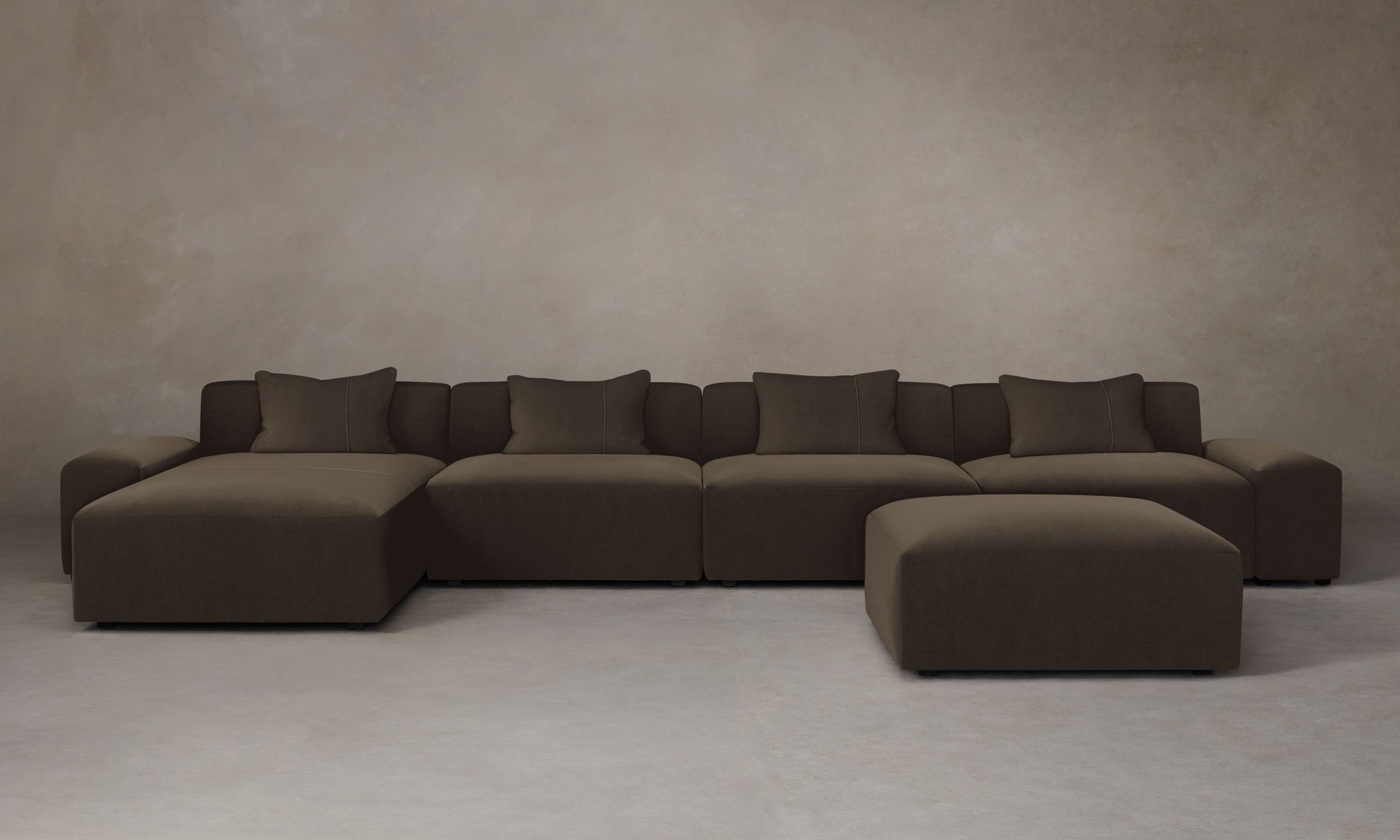 Luxury Breuer Modular Sectional Sofa in Premium Mohair Mink Fabric - Perfect for Living Room, Lounge & Contemporary Home Decor