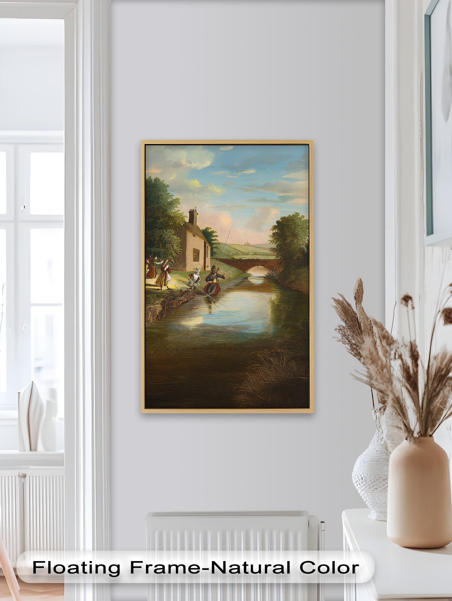 Romantic English Countryside Historic Oil Painting - A Day by the River - Perfect for Home Decor, Living Room Wall Art & Gift Ideas