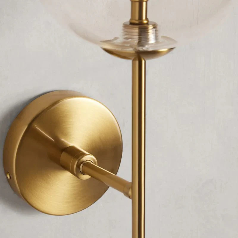 Modern Roscoe Glass Ball Wall Sconce - Elegant LED Light Fixture for Bedroom, Living Room & Hallway Decor - Dimmable Ambient Lighting for Home Interior Design
