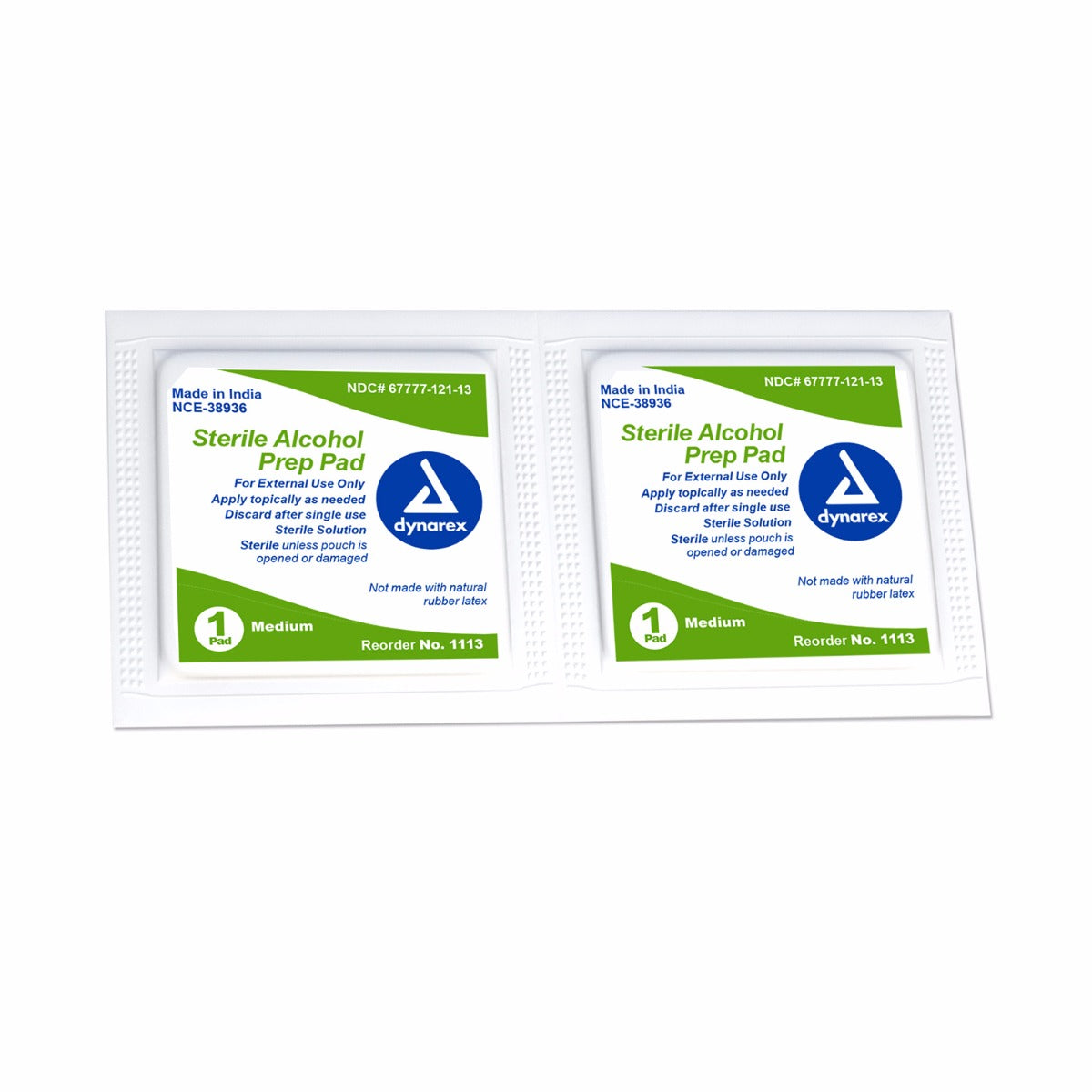 Dynarex 1113 Alcohol Prep Pads - 100 Count Sterile Alcohol Swabs for First Aid, Wound Care & Medical Use - Perfect for Home, Clinic & Travel First Aid Kits