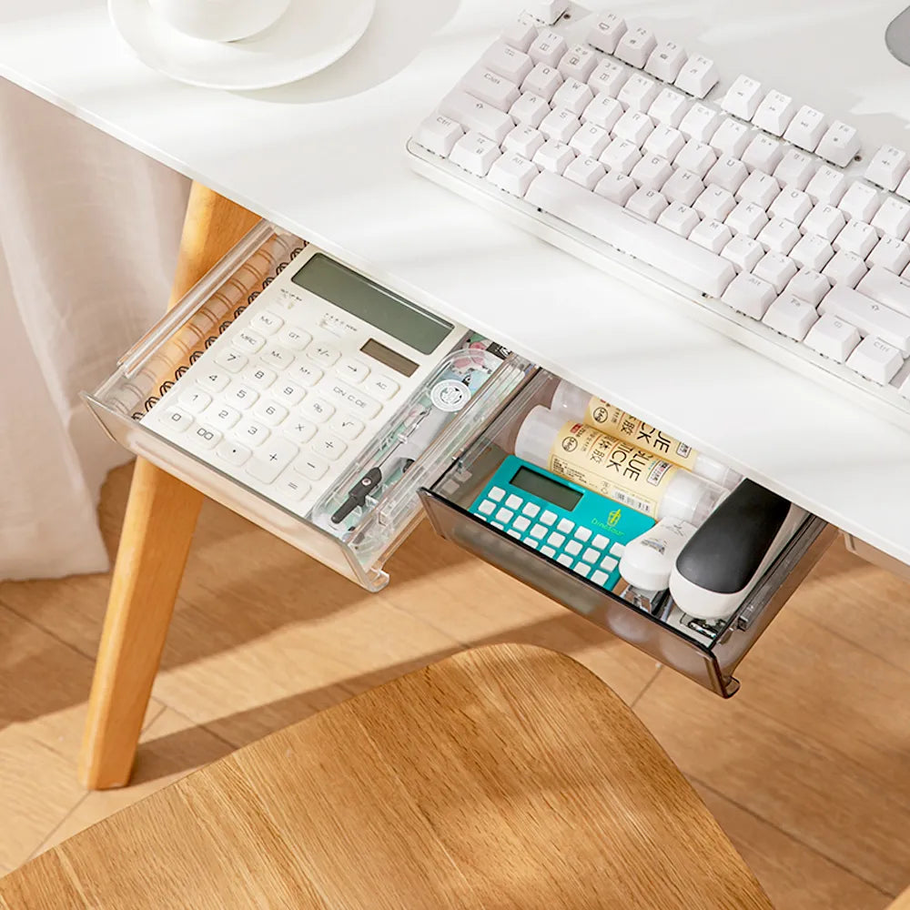Under Desk Drawer Organizer - Slim Storage Solution for Office, Home & Workspace - Fits Under Computer Desks for Easy Access to Supplies & Accessories