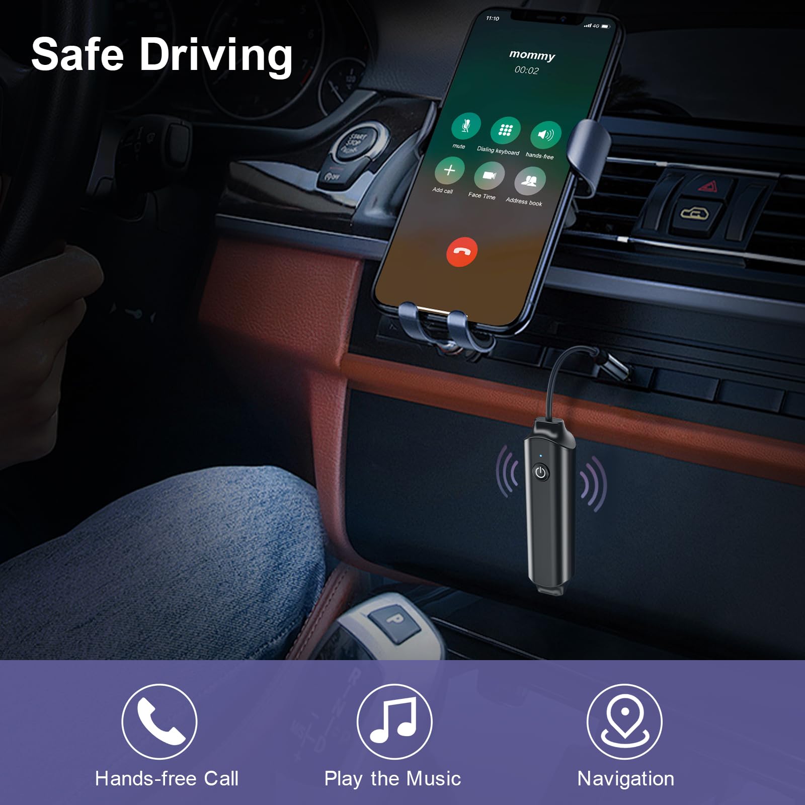 OQIMAX Bluetooth 5.0 Car Audio Adapter - Wireless 3.5mm AUX Bluetooth Transmitter & Receiver with Noise Cancellation, Low Latency for Car, Home, Travel - Compatible with Headphones, TV, Speakers & Stereo Systems | Perfect for Commuting, Gaming & Home Entertainment