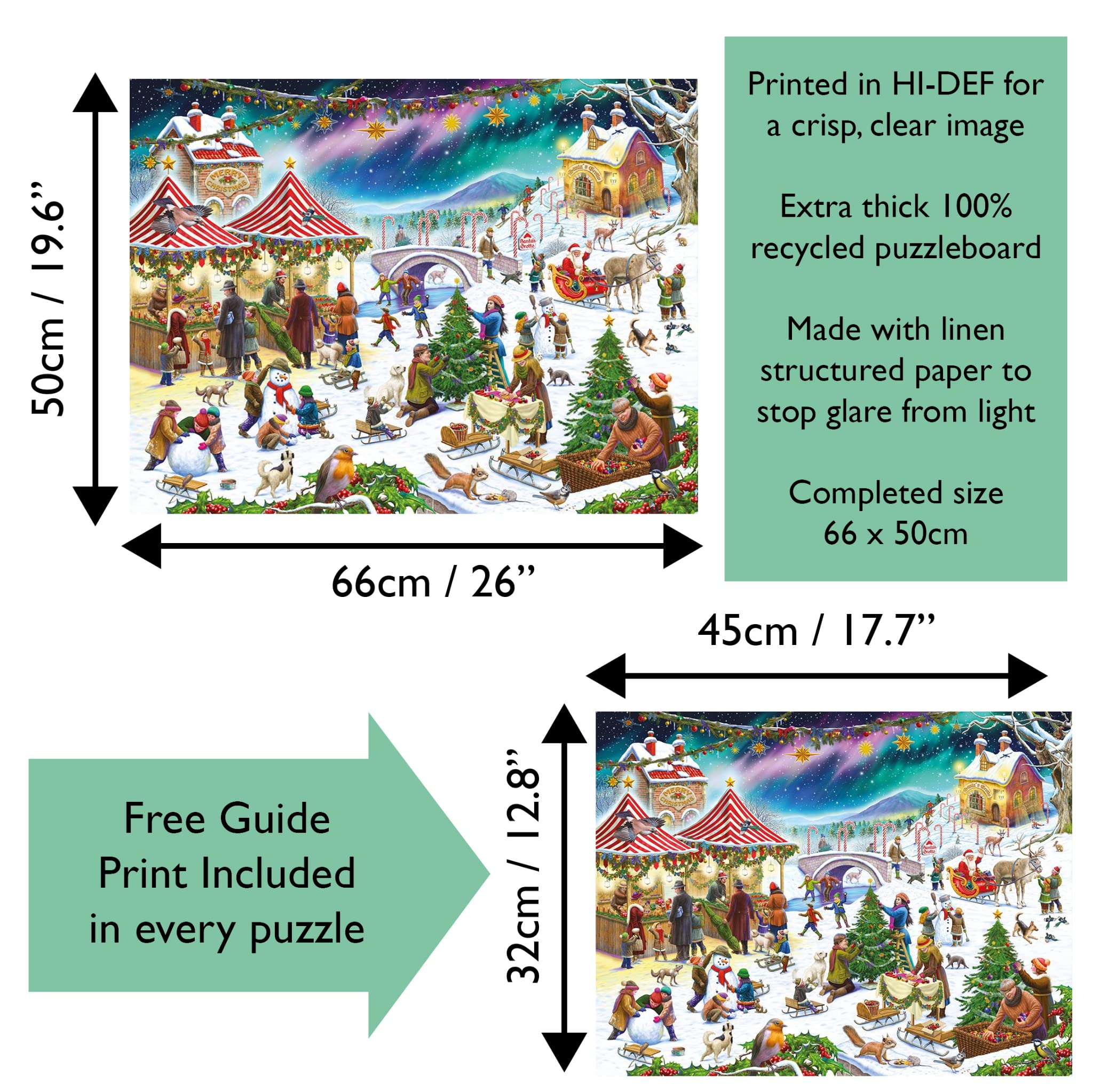 1000 Piece Christmas Village Fair Jigsaw Puzzle by Rudolf Farkas - Challenging Adult Puzzle with Festive Holiday Scenes - Perfect for Family Game Nights, Winter Decor & Stress Relief Activities