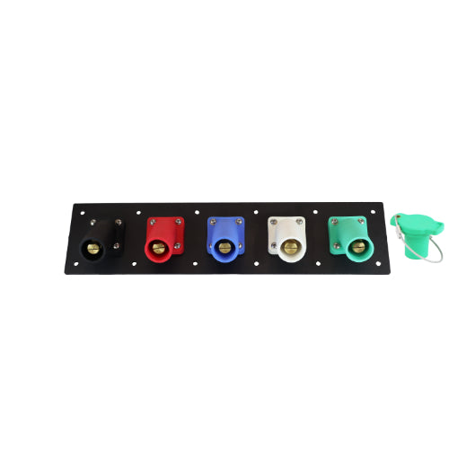 400 Amp Non-Metallic Male Threaded Post 5-Position CAM Lock Panel - Ideal for Industrial Power Distribution & Electrical Panel Connections