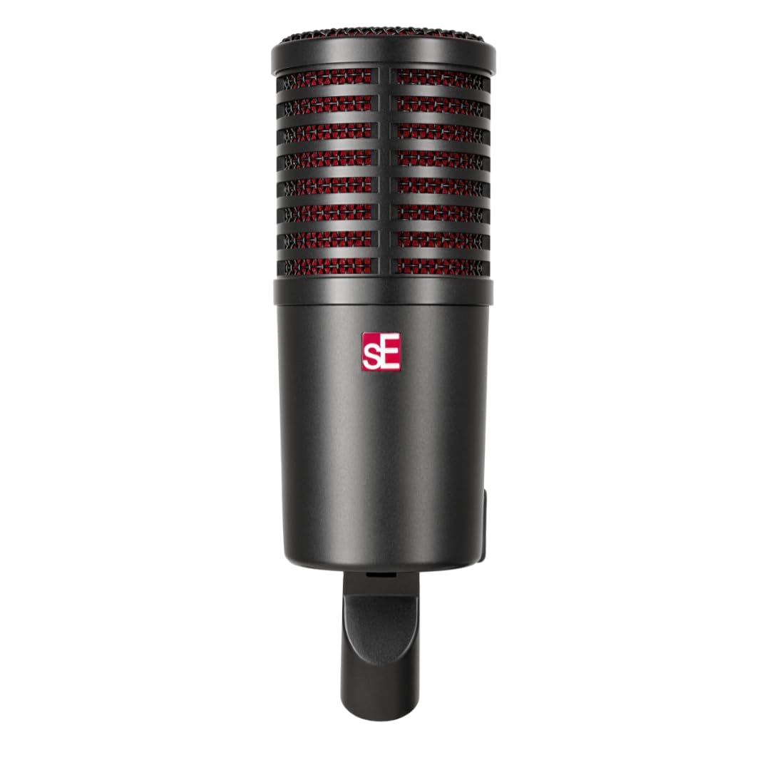 SE ELECTRONICS Dynacaster Professional Dynamic Broadcast Microphone with Built-in Dynamite Preamp - Ideal for Podcasting, Voice Overs, and Studio Recording