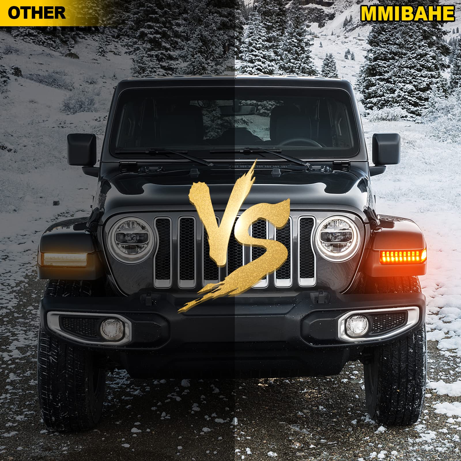 Jeep Wrangler JL LED Fender Lights with Side Marker Lights - Replacement for 2018-2022 Sahara, Rubicon & High Altitude Models - Compatible with Stock Halogen Turn Signals - Perfect for Off-Roading & Night Driving