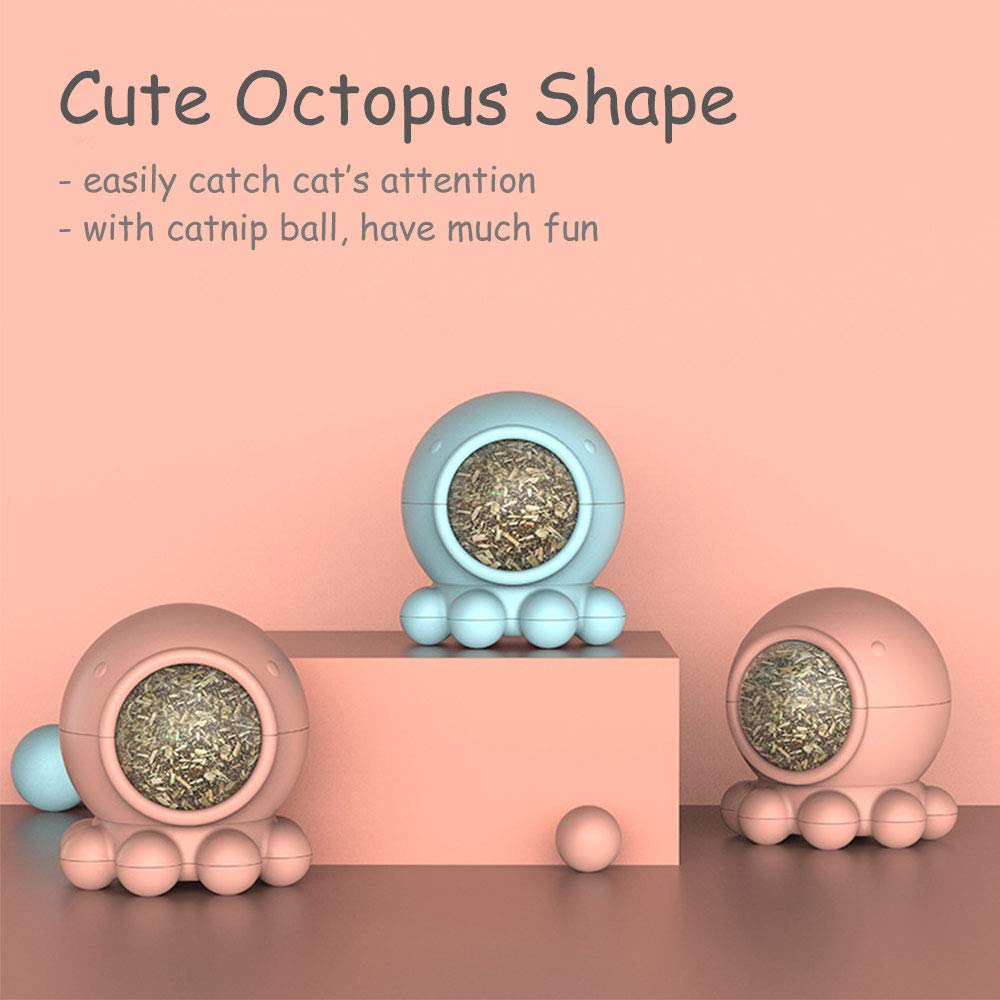 Oncpcare 2 Pack Octopus Catnip Balls - Natural Interactive Cat Toys with Catnip, Fun Chasing Balls for Kittens & Adult Cats - Perfect for Indoor Play, Exercise & Stress Relief