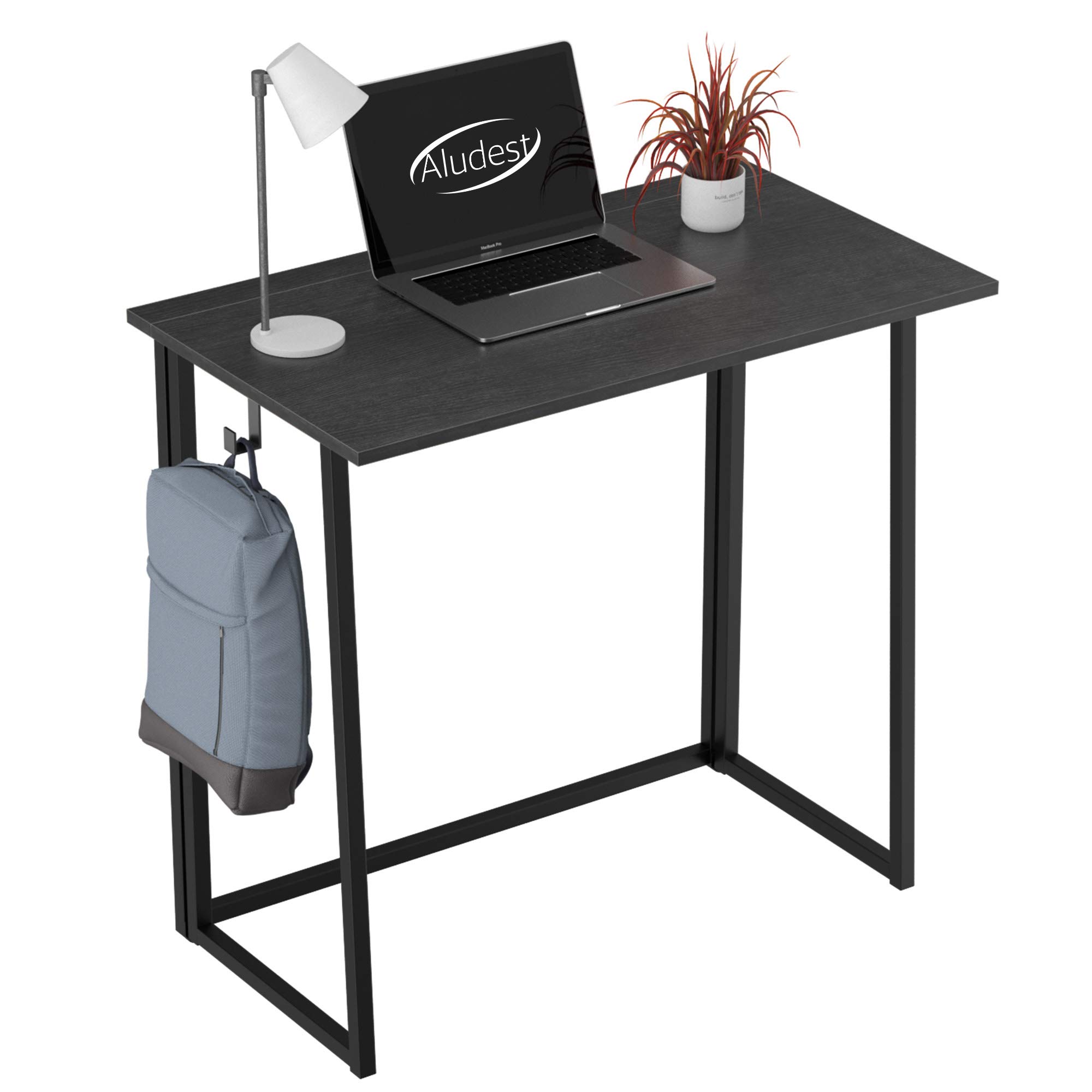 Aludest 31.5 Inch Folding Computer Desk - No Assembly Small Home Office Desk, Foldable Writing Table & Workstation for Small Spaces | Perfect for Home Office, Study Room, Dorm & Apartment Workspaces