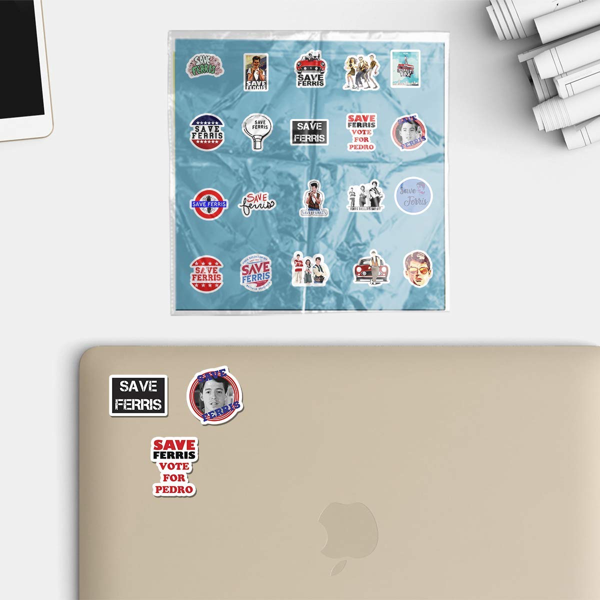 20-Piece Aesthetic Ferris Wheel Vinyl Stickers - Colorful, Waterproof Decals for Water Bottles, Laptops, Scrapbooking, Luggage, Guitars & Skateboards | Perfect for DIY Crafts, School Supplies & Personalizing Belongings