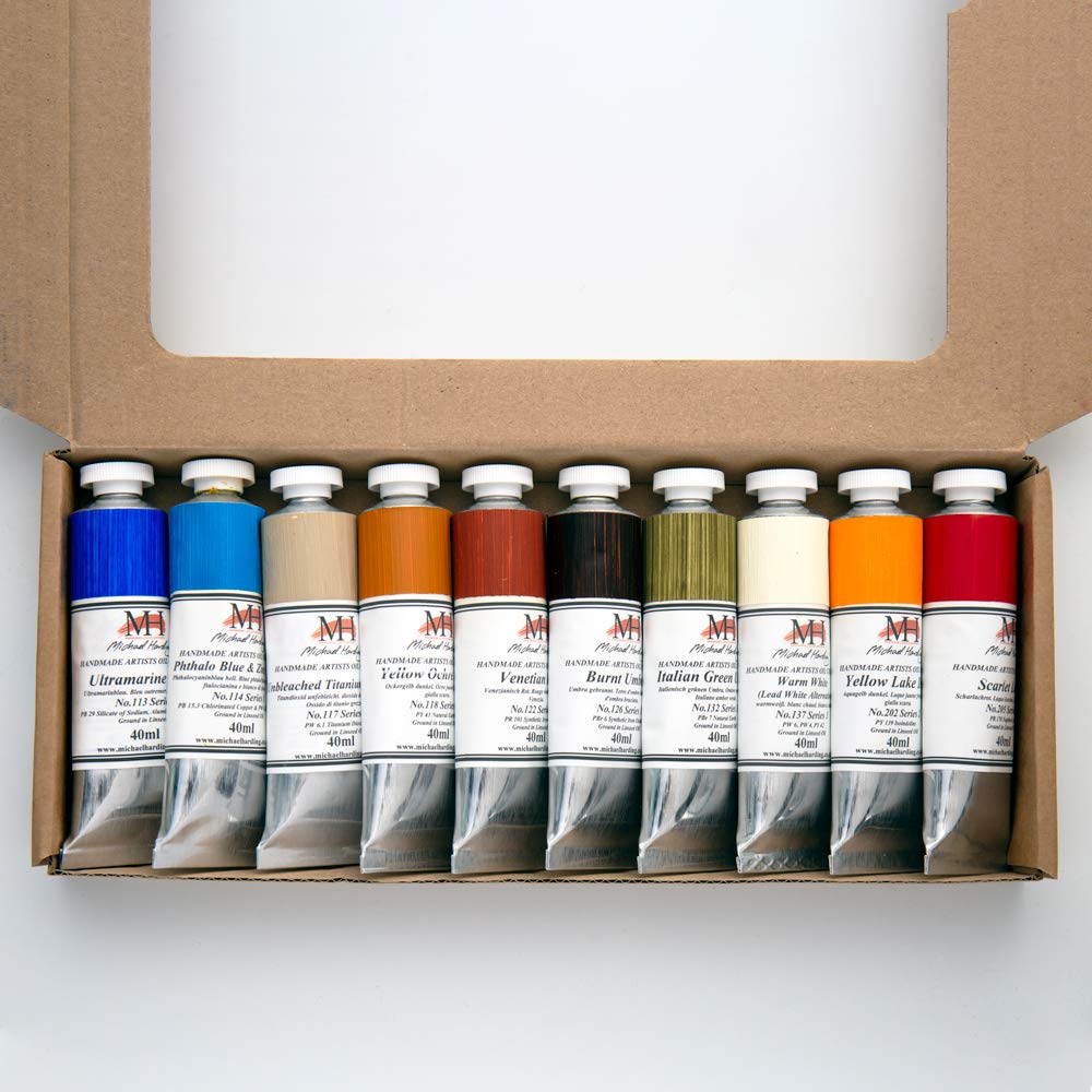 Michael Harding Artist Oil Colors - Desert Oil Paint Set (10 x 40ml Tubes) | Professional Oil Paints for Landscape & Portrait Painting | Art Supplies for Artists & Beginners