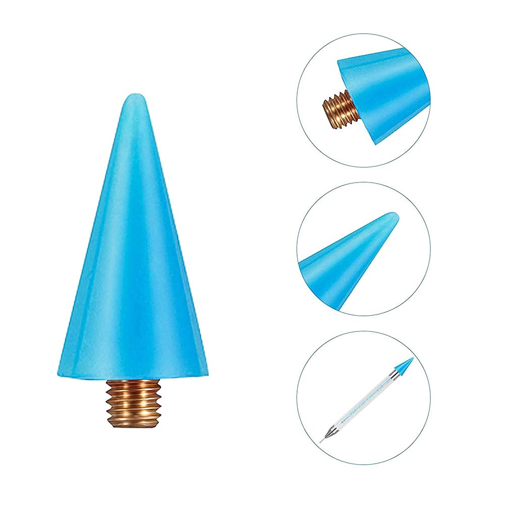 AKOAK 5-Piece Diamond Point Drill Pen Replacement Heads - Double End Wax Tips for Nail Art, DIY Painting & Jewelry Making | Professional Nail Decoration Tools for Manicure & Crafting
