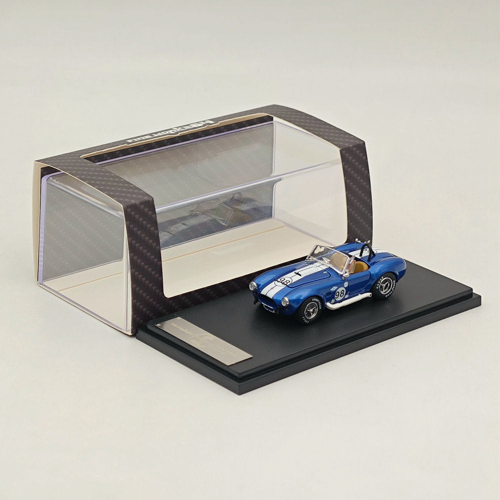 1/64 Scale Ford Shelby Cobra 427 Blue Diecast Model Car - Collectible Alloy Replica with Power Cap | Perfect for Car Enthusiasts, Display Cases & Gift Giving