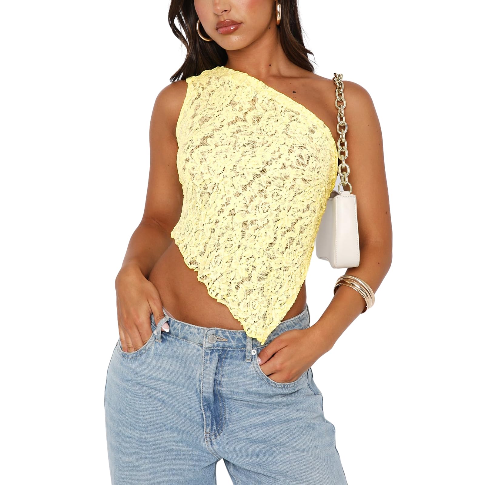 Y2K Lace Camisole Crop Top for Women - Sleeveless Sexy Spaghetti Strap Backless Tank Top with Low Square Neck | Perfect for Going Out, Date Night, and Summer Fashion