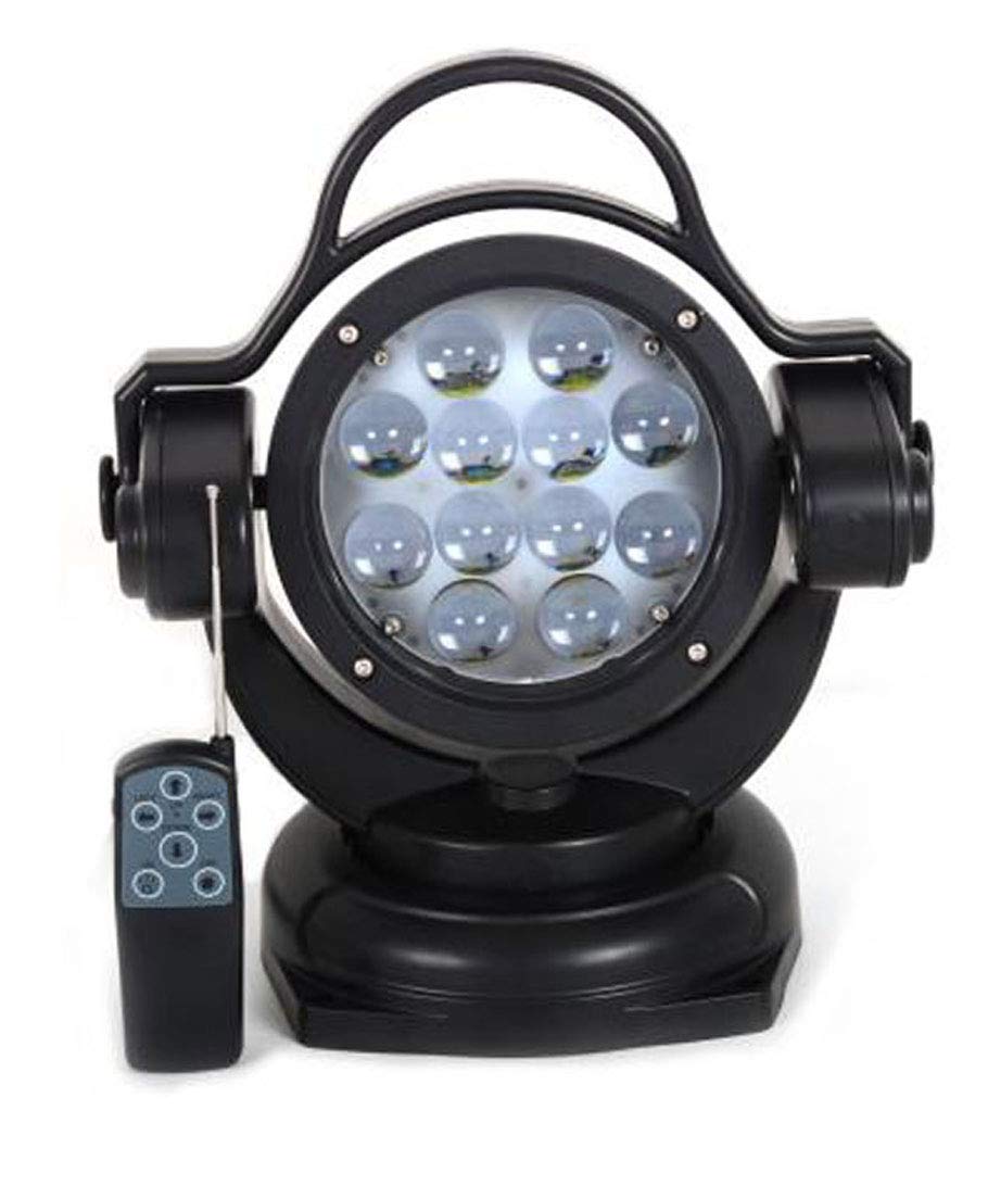 60W Remote Control LED Searchlight - 360° Rotating Marine Boat Light, 9-32V Waterproof Spot/Fog Light for SUV, ATV, 4WD Truck & Boating | Perfect for Off-Road Adventures, Night Fishing & Emergency Lighting