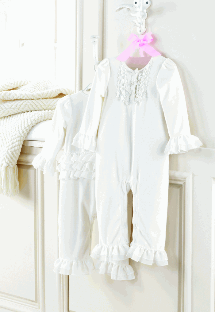 Mudpie Velour Baby Girl Sleeper - Soft & Cozy Infant Pajamas (SBGB20) - Perfect for Nursery, Bedtime & Winter Outfits