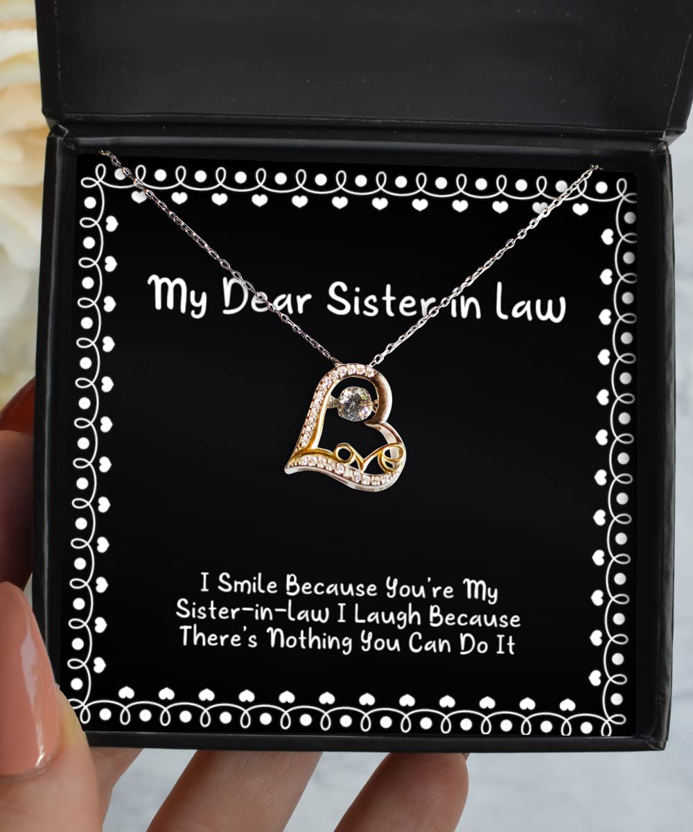 Beautiful Sister-in-Law Necklace Gift - 'I Smile Because You're My Sister-in-Law' Engraved Jewelry | Christmas, Birthday, Anniversary Present for Women | Perfect for Family Gatherings & Special Occasions