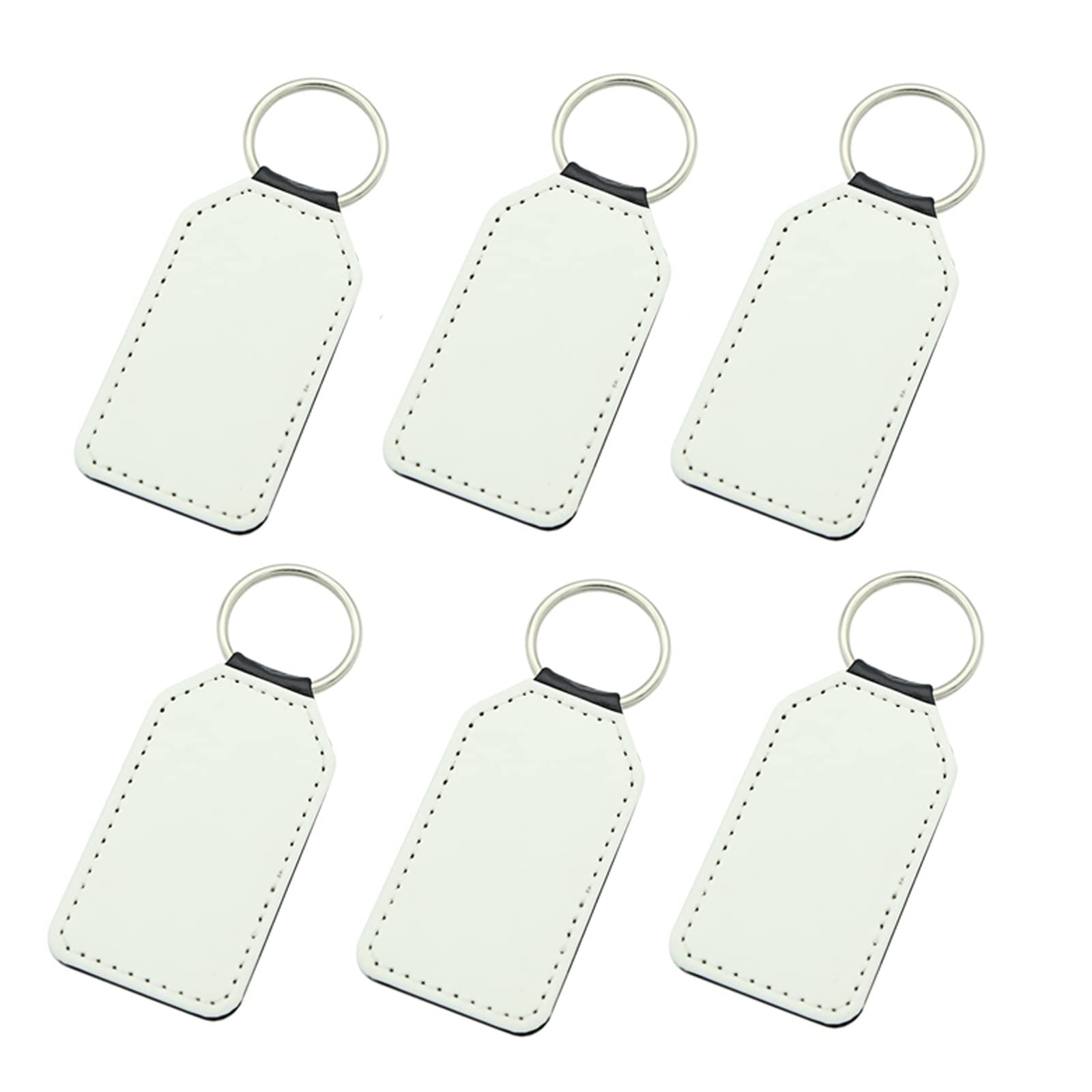 Sublimation Blank Leather Keychains - White Ornament Pendants for Men & Women - Heat Transfer Craft Supplies for DIY Gifts & Personalization