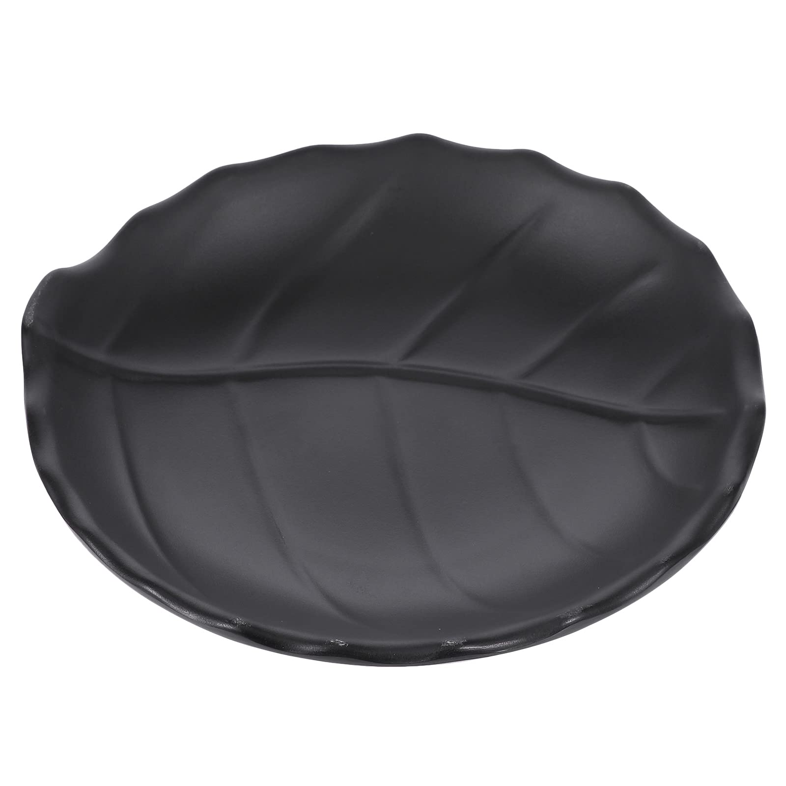 ABOOFAN Leaf-Shaped Melamine Snack Plate - 1pc Black Decorative Dish for Snacks, Salad, Fruit, Jewelry | Perfect for Parties, Picnics, Home Decor & Gift Giving