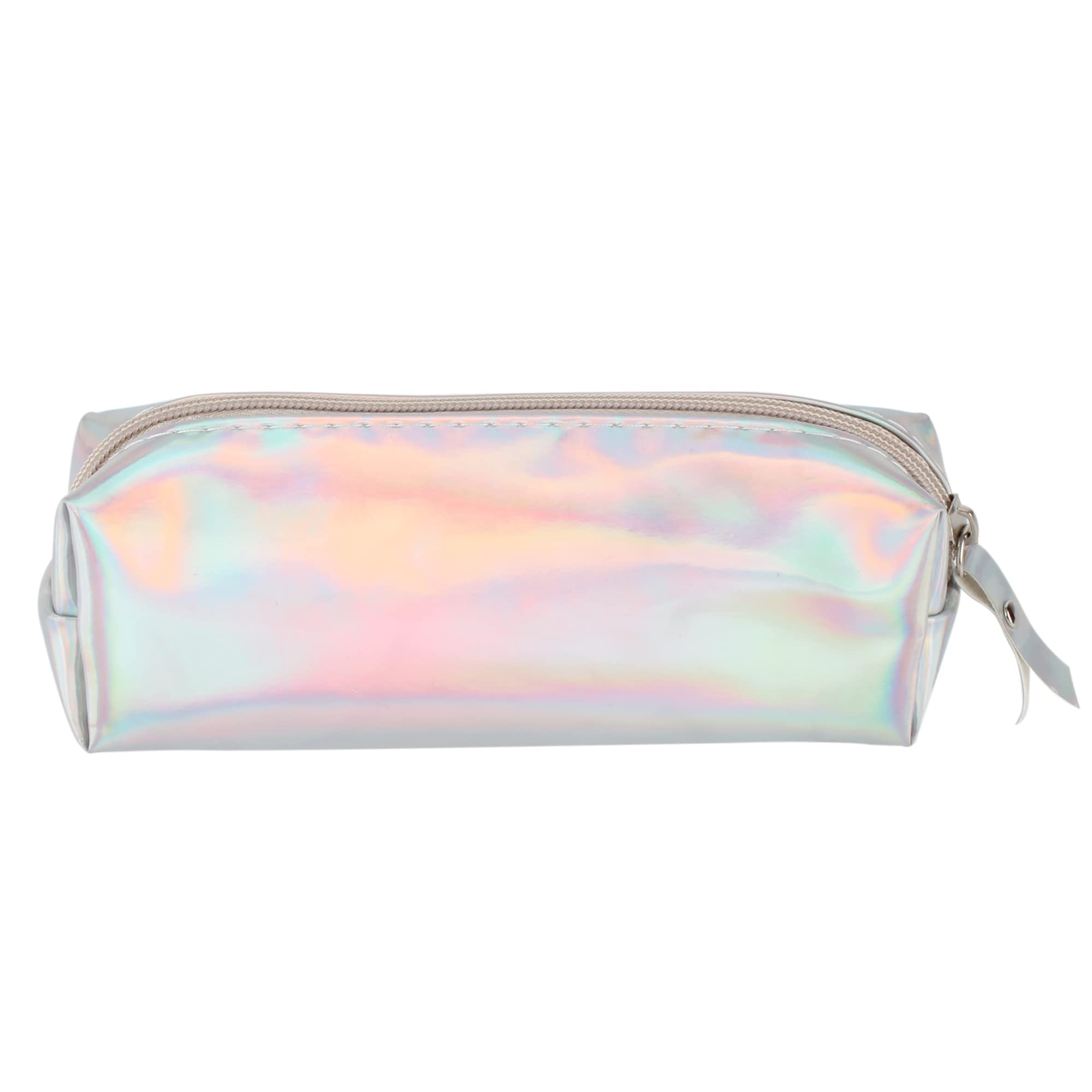 Holographic Zipper Pencil Case for School & Travel - Cute Cosmetic Bag for Makeup & Stationery Storage - Perfect for Students, Office & Girls' Accessories
