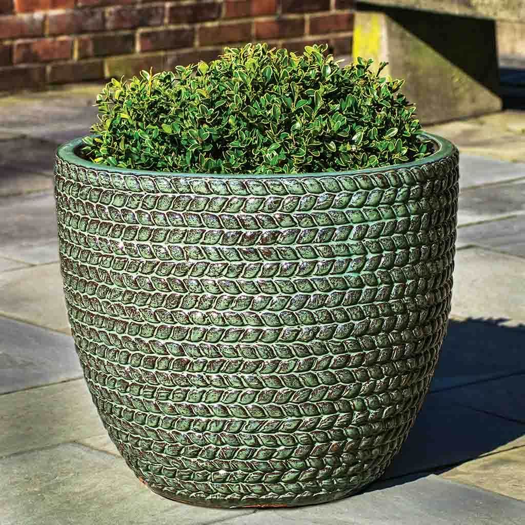 Campania International Sisal Weave Planter Set of 3 - Seafoam Green | Modern Indoor/Outdoor Flower Pots for Home Decor, Patio & Garden