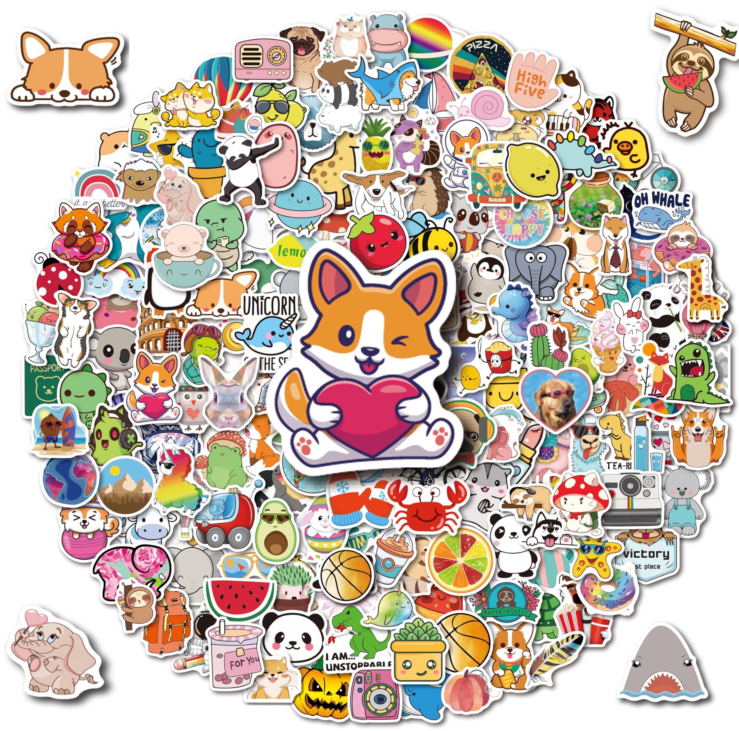 200PCS Waterproof Vinyl Stickers for Water Bottles - Cute Kids Sticker Pack for School, Laptop, Notebook & DIY Crafts