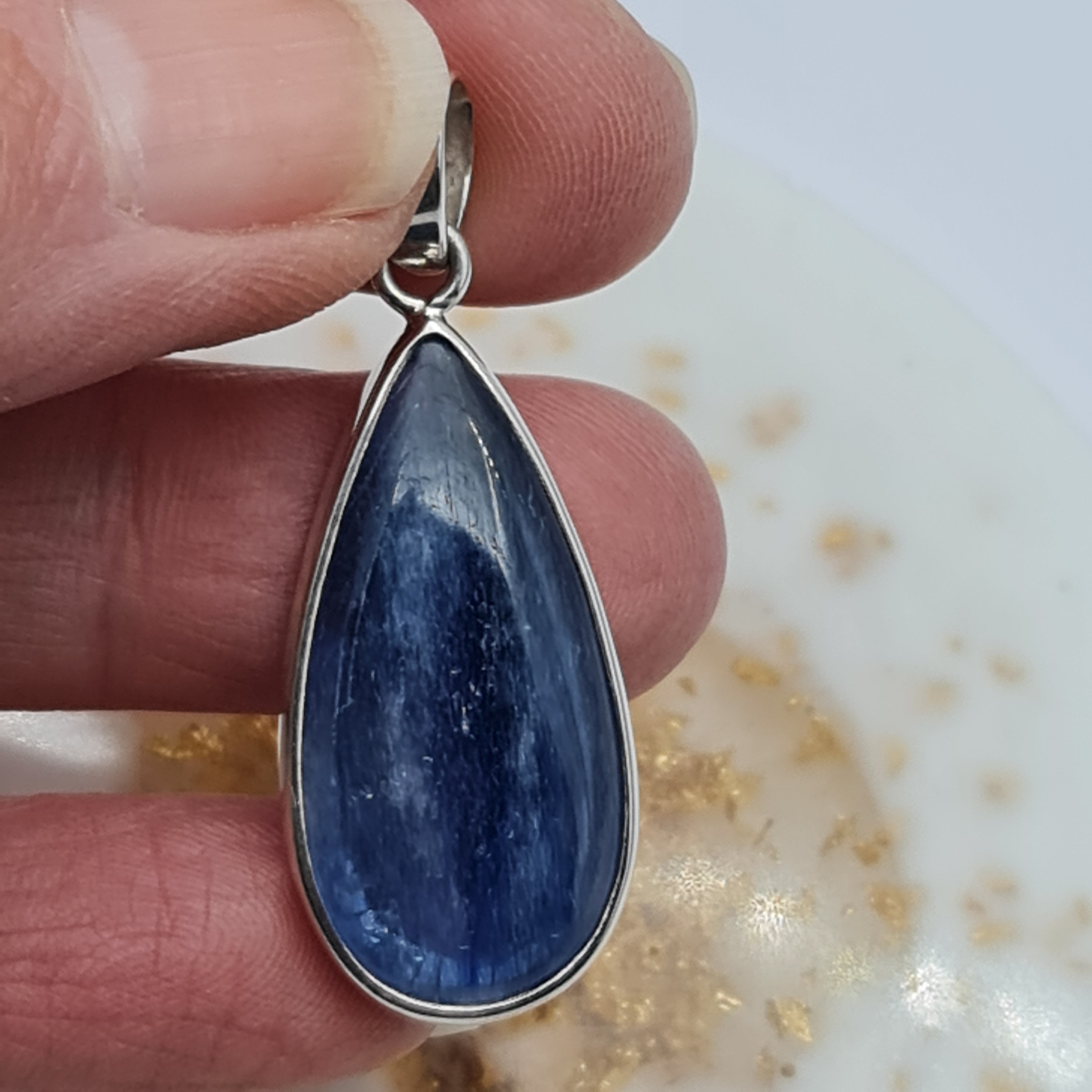Natural Kyanite Blue Stone Pendant Necklace - Large Healing Crystal Jewelry for Meditation, Energy Balancing & Spiritual Gifts