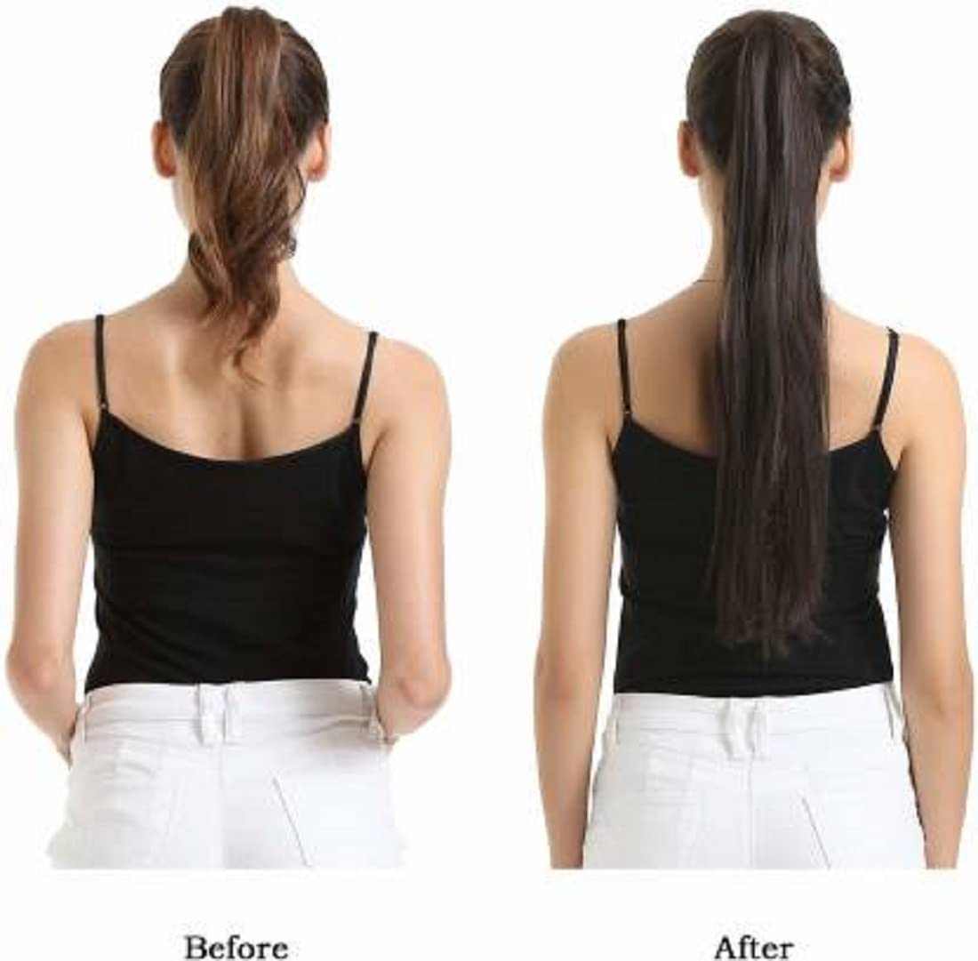 Stylish Brown Straight Ponytail Hair Extension with Scale Design - Perfect for Parties, Cosplay & Everyday Glamour