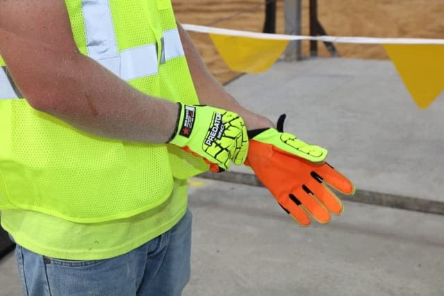 MCR Safety PD4900XL Predator Mechanic Gloves - High Visibility Cut Resistant Work Gloves (X-Large, 1 Pair) for Automotive Repair, Construction & Industrial Safety