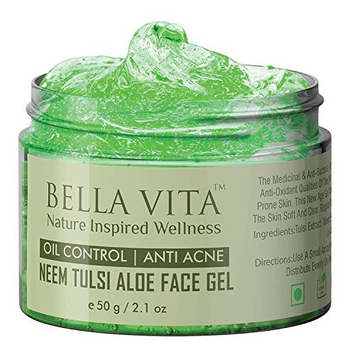 Bella Vita Anti Acne Cream Gel & Pimple Face Treatment with Neem, Tulsi & Aloe Vera - 50g for Clear Skin | Best for Oily & Acne-Prone Skin | Day & Night Use