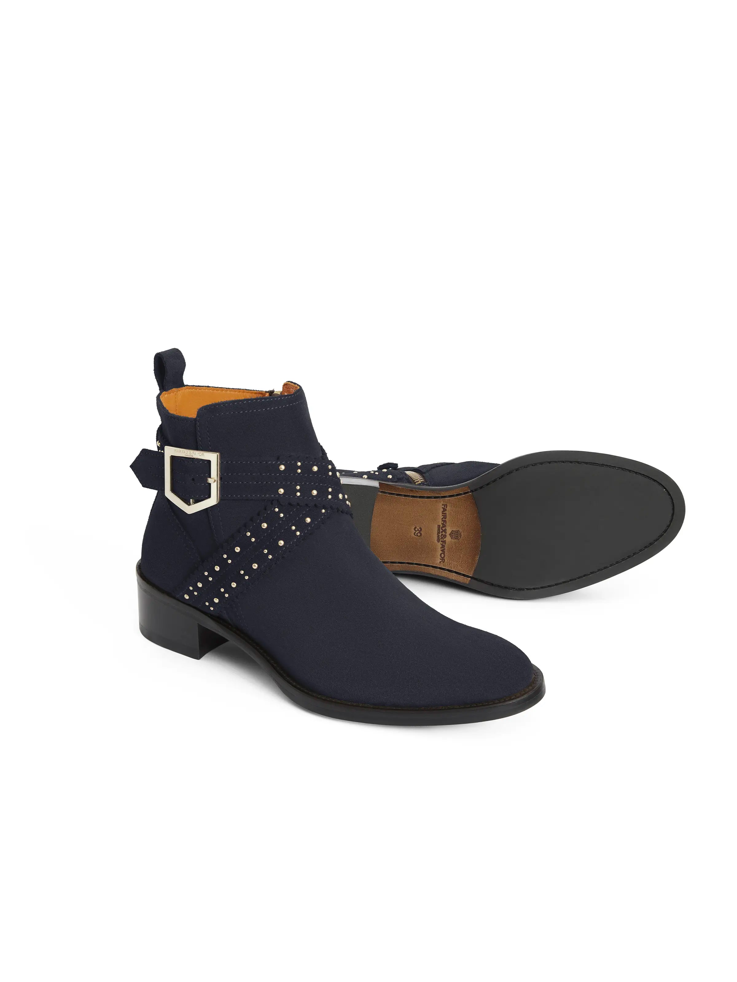 Frimley Navy Suede Boots for Women - Waterproof & Comfortable Ankle Boots for Fall & Winter - Perfect for Hiking, Walking & Outdoor Activities