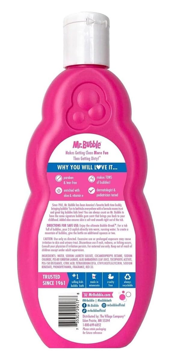 Mr Bubble Original Bubble Bath - 16 oz (Pack of 6) | Gentle Foaming Bath for Kids | Fun Bath Time for Children & Relaxing Soak for Adults