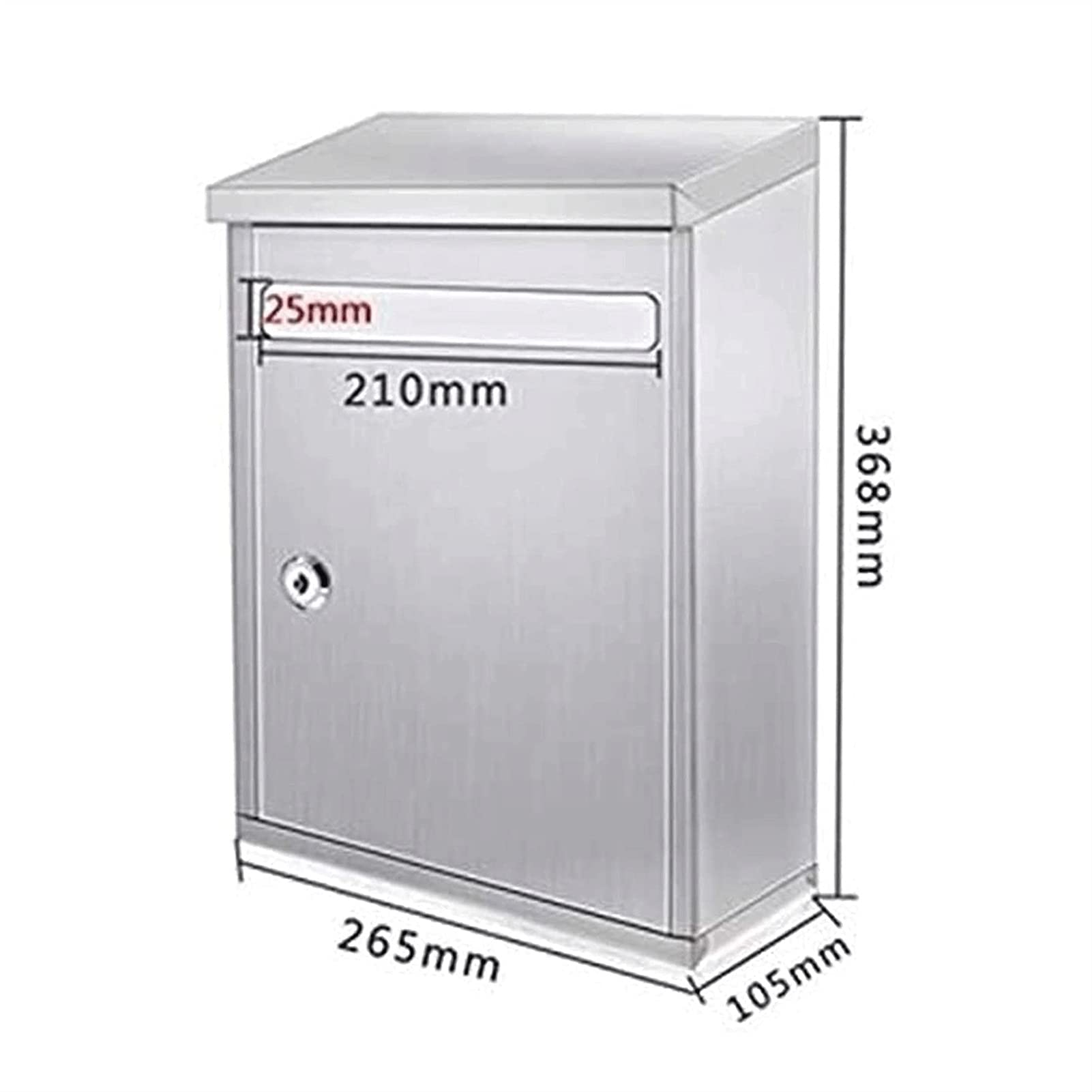 Stainless Steel Wall Mount Mailbox with Lock - Waterproof & Durable Post Box for Villa, Home & Office - Secure Letter Box for Mail & Package Delivery