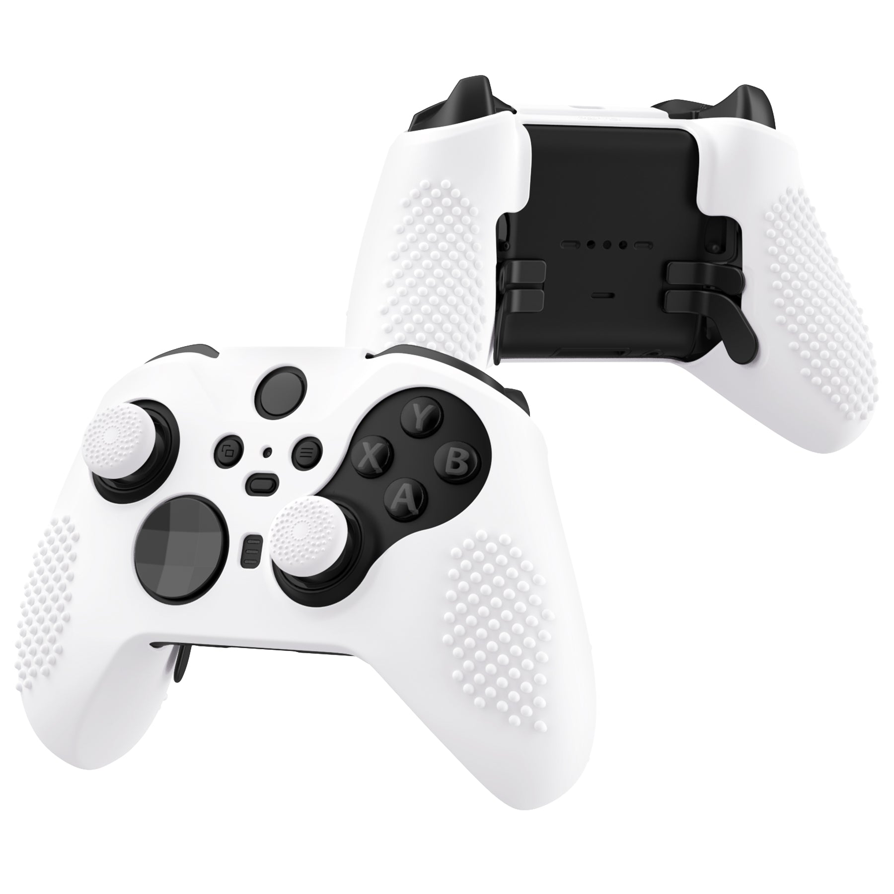 eXtremeRate PlayVital Anti-Slip Silicone Cover for Xbox One Elite Series 2 Controller (Model 1797 & Core) - Soft Protective Skin with Thumb Grips & Analog Caps | Enhanced Grip for Gaming, Streaming & Esports | XBOWP0059GC
