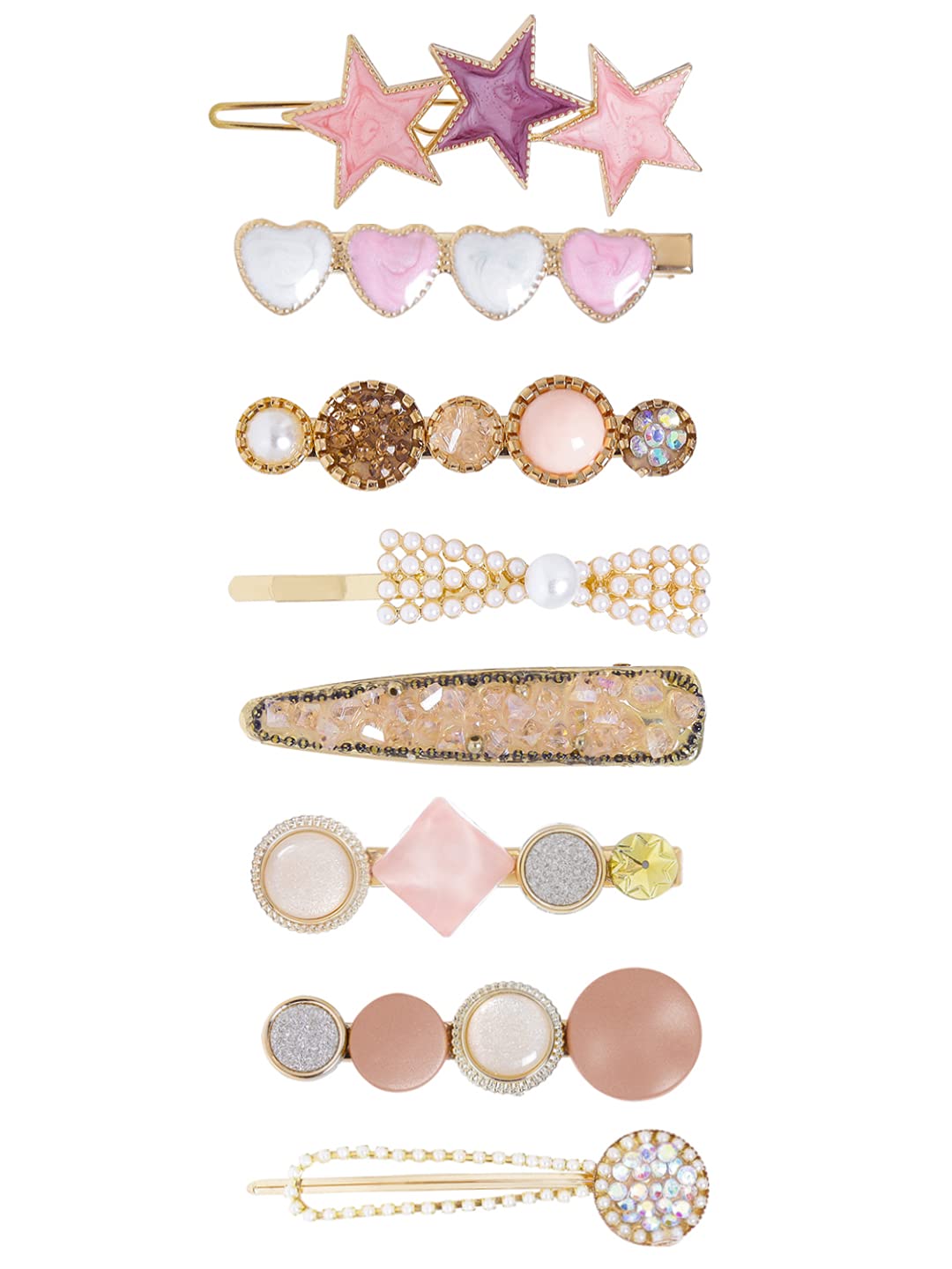 Yellow Chimes Hair Clips for Women & Girls - Shiny Alligator Hair Clips Set, Multicolor Hair Accessories for Women, Girls Hair Pins - Perfect for School, Parties, Weddings & Daily Styling Gifts
