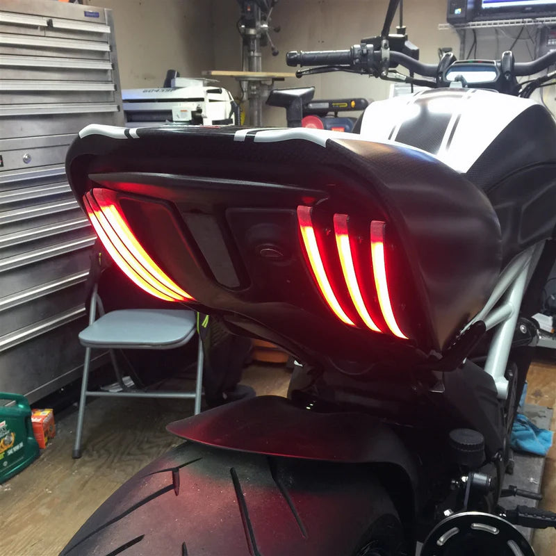 Ducati Diavel Rear Turn Signals for 2010-2019 Models - High Visibility LED Motorcycle Indicators for Night Riding & Safety