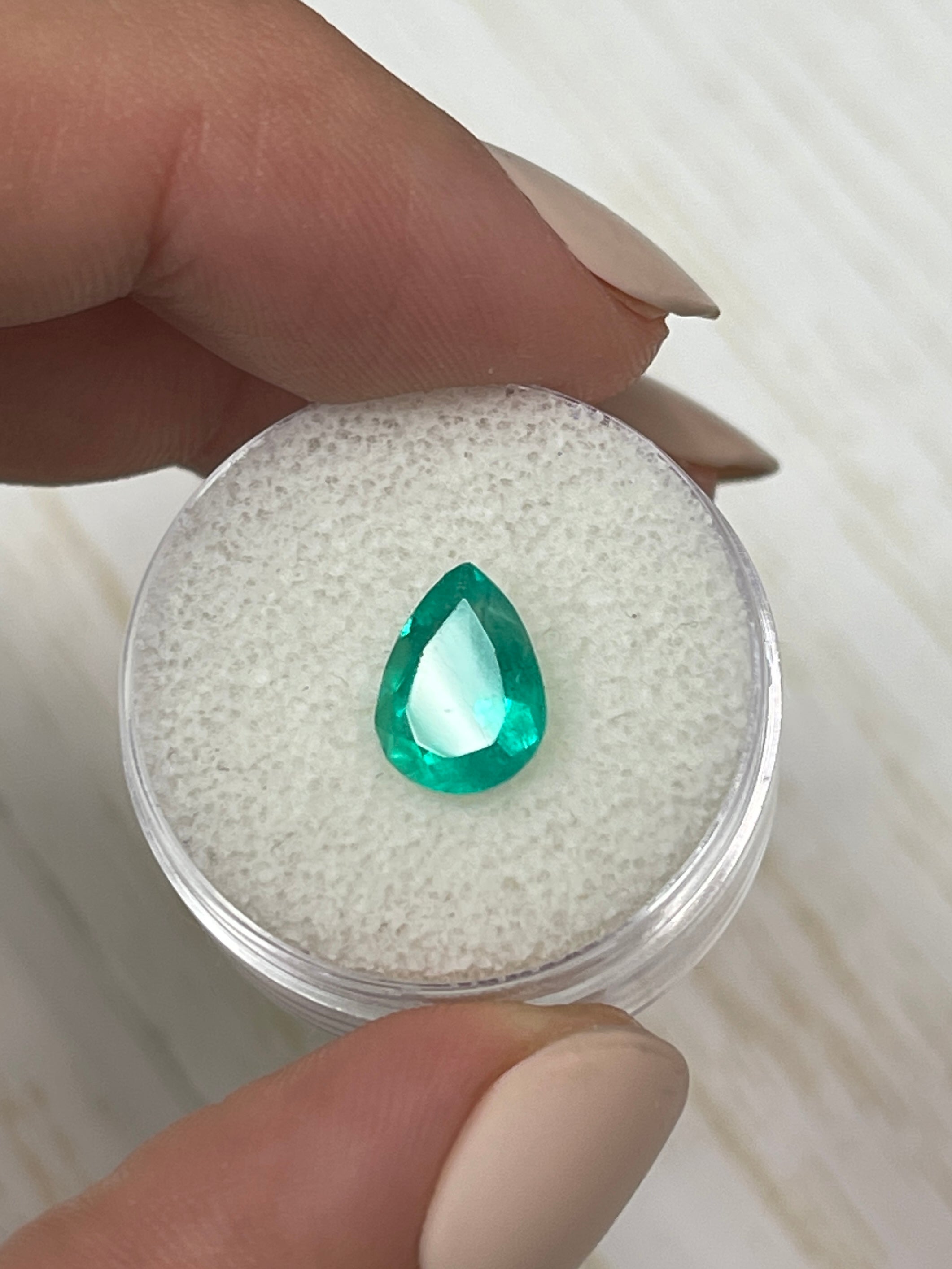 1.88 Carat Natural Colombian Emerald Pear Cut Loose Gemstone - Chunky Green Emerald for Jewelry Making, Engagement Rings & Custom Designs