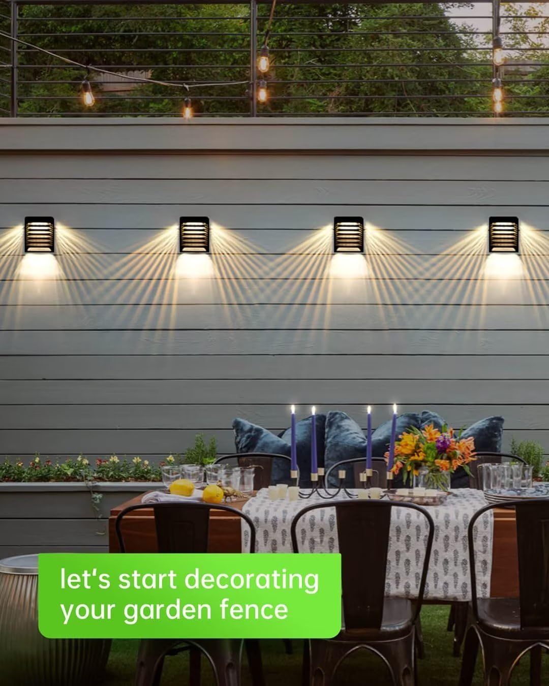 6 Pack Solar Deck Lights Outdoor - Waterproof IP65 Solar Fence Lights with 2 Brightness Modes - Solar Powered Garden Lights for Backyard, Patio, Yard, Stairs & Wall - Black (Perfect for Pathway & Landscape Lighting)