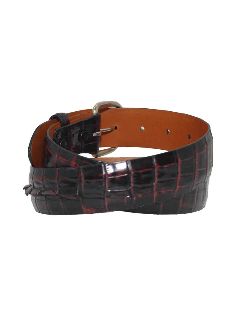 Lucchese B1456 Genuine Alligator Hornback Caiman Leather Belt for Men - Handcrafted in USA - Premium Black Dress Belt for Business & Formal Occasions