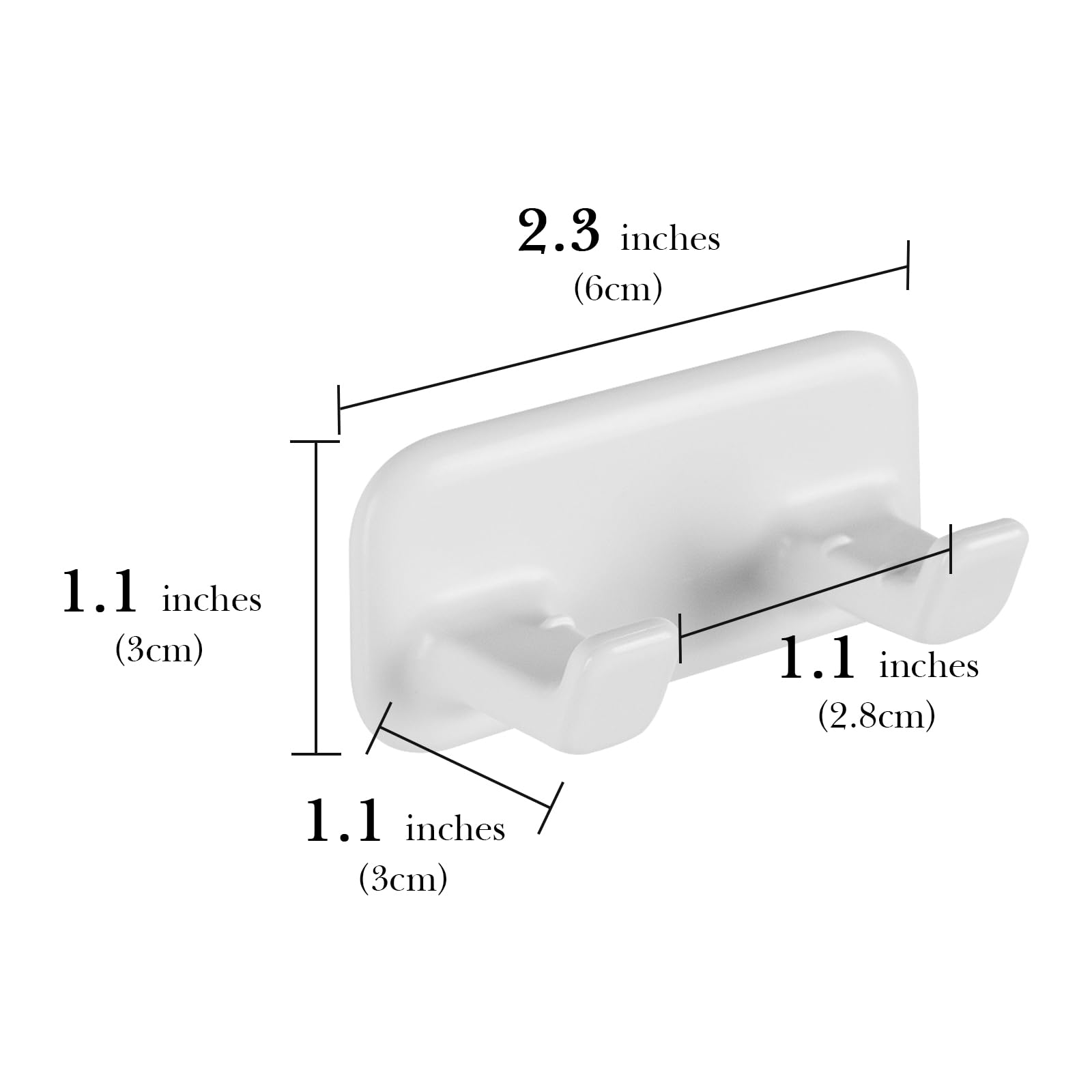 2 Pack Self-Adhesive Razor Holder & Shower Hook - Bathroom Organizer for Gillette Fusion 5, Sensor 3 Razors, Robes, Towels & Loofahs - Space Saving Shower Accessory for Small Bathrooms (White)