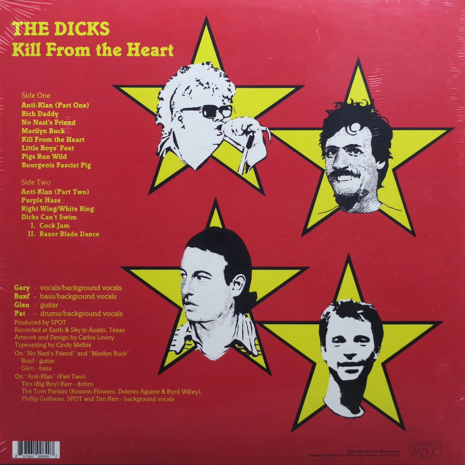 DICKS 'Kill From The Heart' RED Vinyl LP - 1983 Punk Rock Record - Limited Edition Collectible Vinyl for Punk Music Lovers & Record Collectors - Perfect for Punk Rock Parties & Vinyl Collections