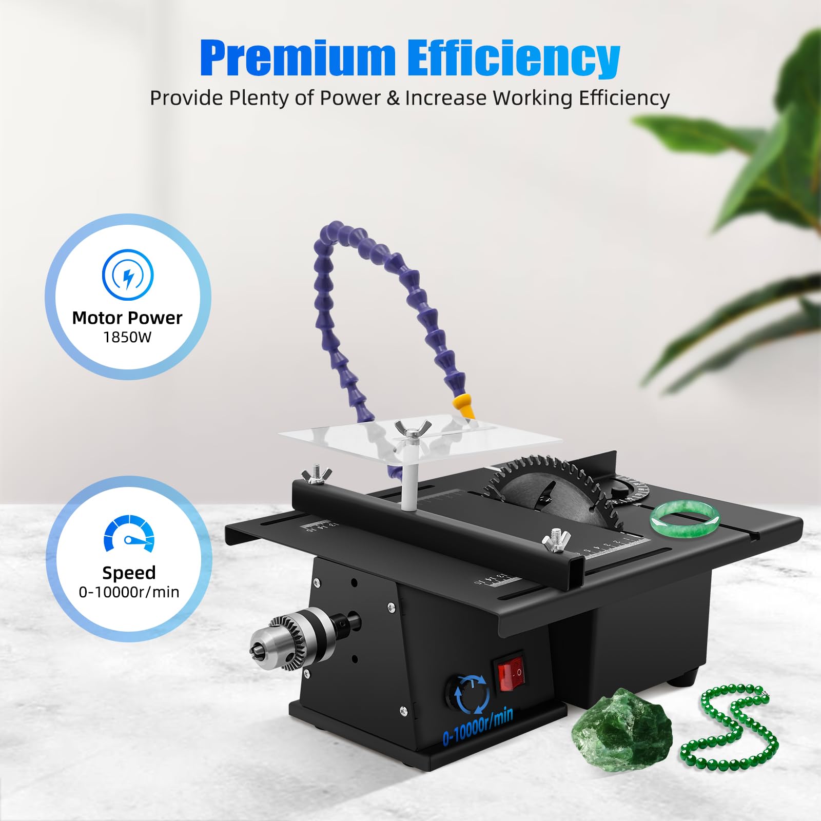 Gem Faceting Machine 1850W - Multifunctional Jade Carving & Polishing Tool with Table Grinder - Professional Jewelry Making Equipment for Lapidary, Gem Cutting, Stone Grinding - Perfect for Jewelers, Hobbyists & DIY Crafts