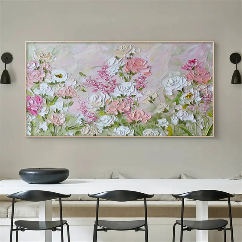 Beautiful Flower and Tree Painting #FT025 - Perfect for Home Decor, Living Room Wall Art, and Office Interior Design