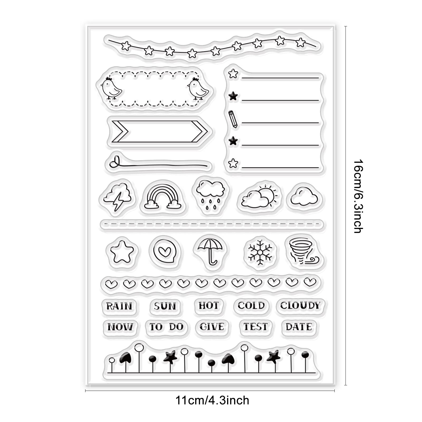 Clear Silicone Stamps for Card Making - DIY Scrapbooking & Weather Frame Decor