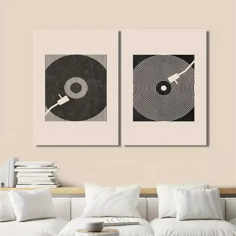 2Pcs Minimalist Nordic Style Canvas Wall Art - 50x75cm Framed Decorative Painting, High Quality Print, 100% Australian Made, Ready to Hang - Perfect for Living Room, Bedroom & Office Decor