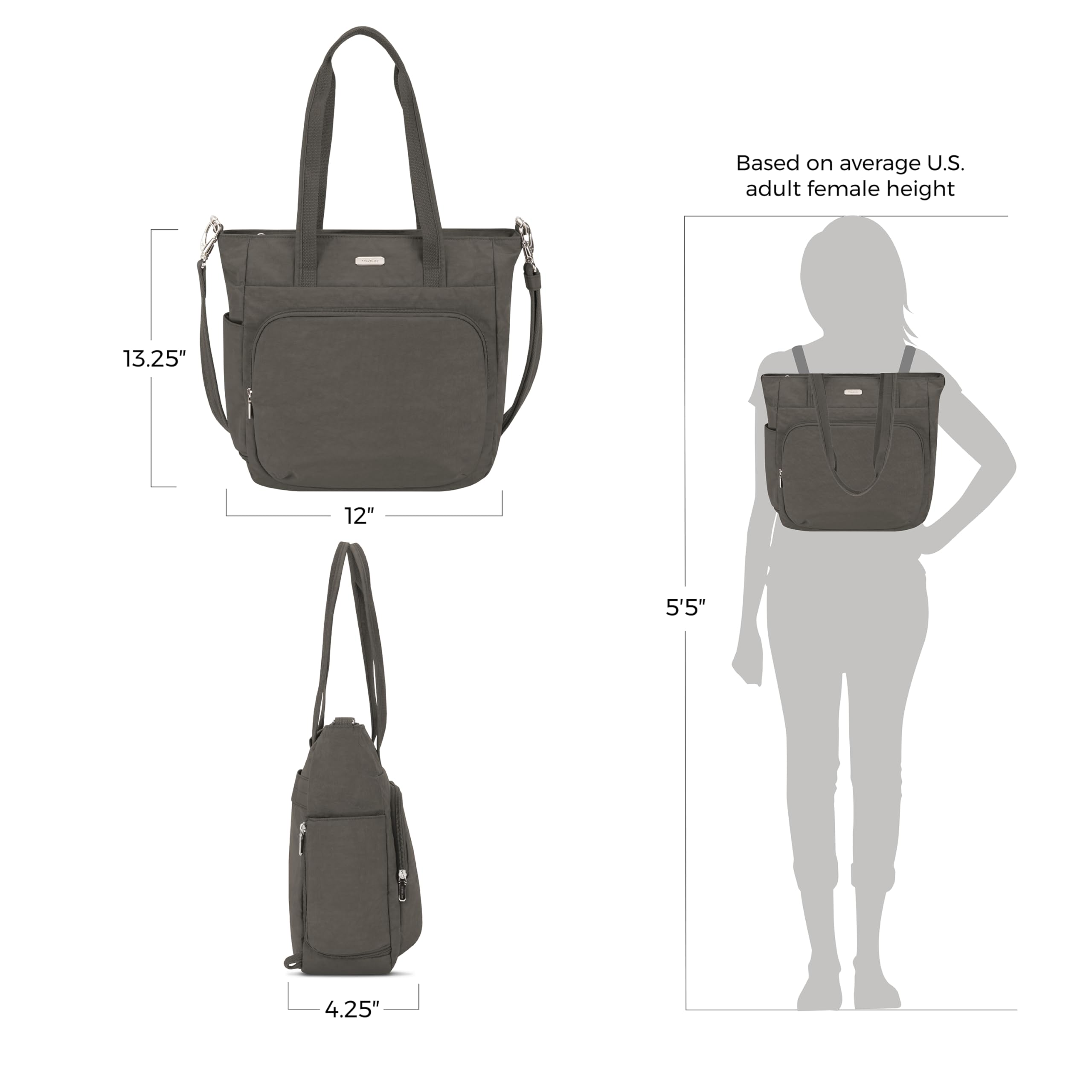 Travelon Anti-Theft Convertible Backpack & Tote Bag - Secure Crossbody Travel Purse for Women, Men | Perfect for Commuting, Airplane Carry-On & City Exploration