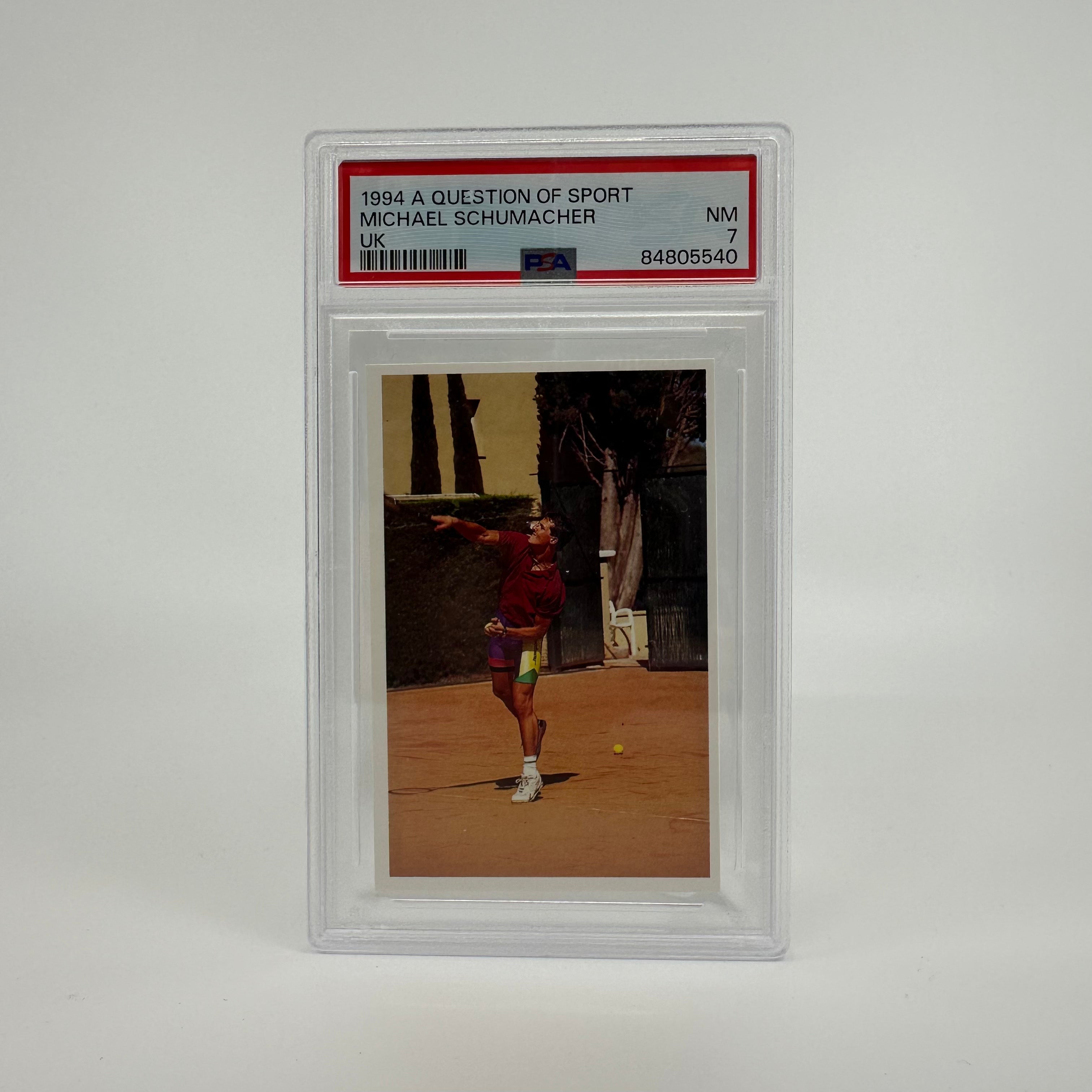 1994 Michael Schumacher PSA 7 Graded Trading Card - A Question of Sport - Rare Collectible for F1 Fans & Sports Memorabilia Enthusiasts - Perfect for Display, Investment & Gift Giving