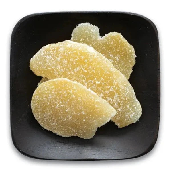 Organic Crystallized Ginger Candy - Sweet & Spicy Natural Snack for Digestion & Nausea Relief - Perfect for Baking, Tea, Travel & Healthy Snacking